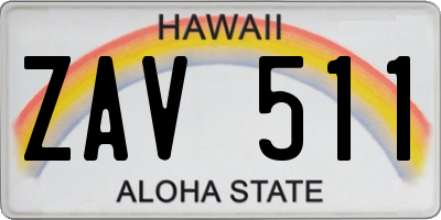 HI license plate ZAV511