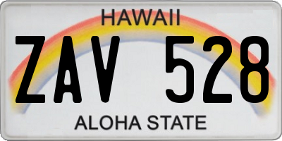 HI license plate ZAV528