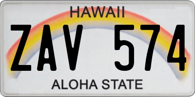 HI license plate ZAV574