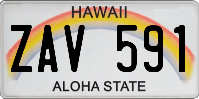 HI license plate ZAV591