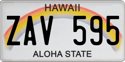 HI license plate ZAV595