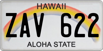HI license plate ZAV622