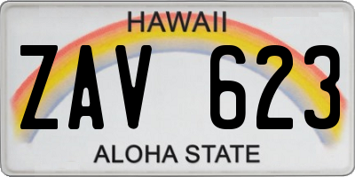 HI license plate ZAV623