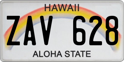 HI license plate ZAV628
