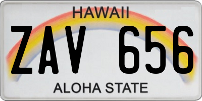 HI license plate ZAV656