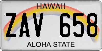 HI license plate ZAV658