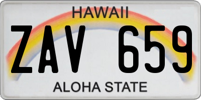 HI license plate ZAV659