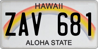 HI license plate ZAV681