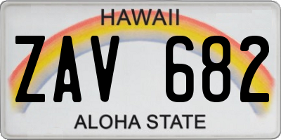 HI license plate ZAV682