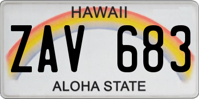 HI license plate ZAV683