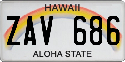 HI license plate ZAV686