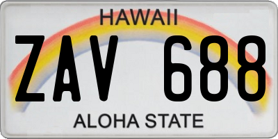 HI license plate ZAV688