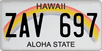 HI license plate ZAV697