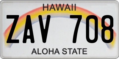 HI license plate ZAV708
