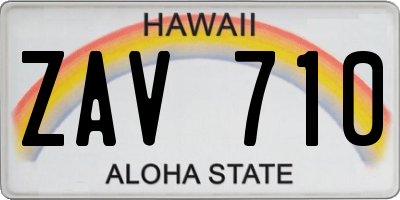 HI license plate ZAV710