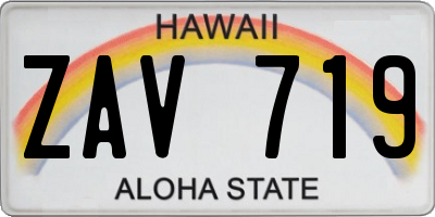 HI license plate ZAV719