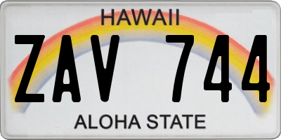 HI license plate ZAV744