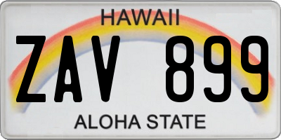 HI license plate ZAV899
