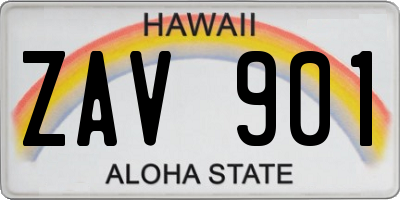 HI license plate ZAV901