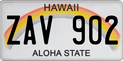 HI license plate ZAV902