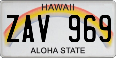 HI license plate ZAV969