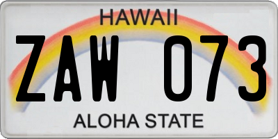 HI license plate ZAW073