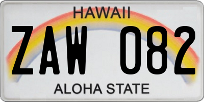 HI license plate ZAW082