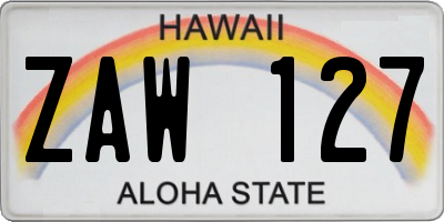 HI license plate ZAW127