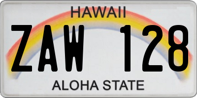 HI license plate ZAW128