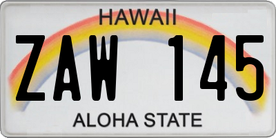 HI license plate ZAW145
