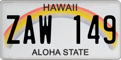 HI license plate ZAW149