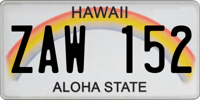 HI license plate ZAW152