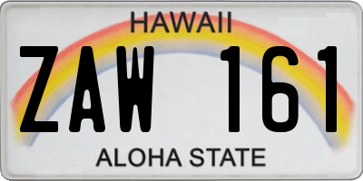 HI license plate ZAW161
