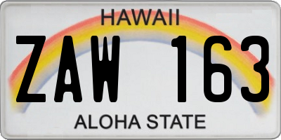 HI license plate ZAW163
