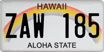 HI license plate ZAW185