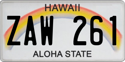 HI license plate ZAW261