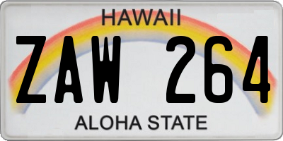 HI license plate ZAW264