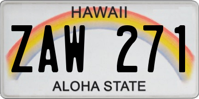 HI license plate ZAW271