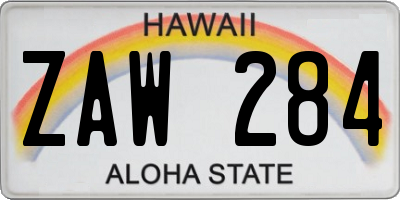 HI license plate ZAW284