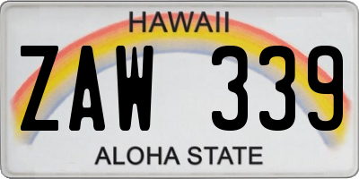 HI license plate ZAW339