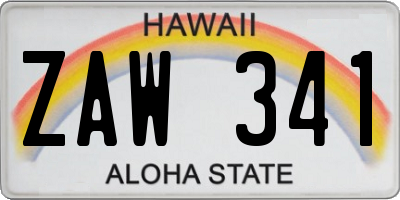 HI license plate ZAW341