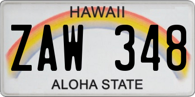 HI license plate ZAW348