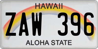 HI license plate ZAW396