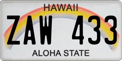 HI license plate ZAW433