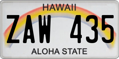 HI license plate ZAW435