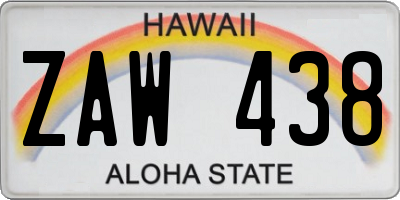 HI license plate ZAW438