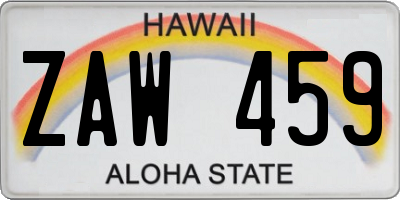 HI license plate ZAW459