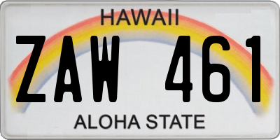 HI license plate ZAW461