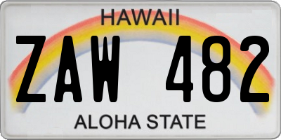 HI license plate ZAW482