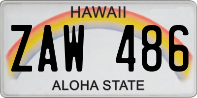 HI license plate ZAW486